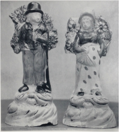 antique Staffordshire pottery, Staffordshire figure, pearlware figure, Tittensor, Myrna Schkolne