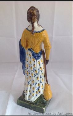 antique Staffordshire, antique figure, Staffordshire pottery figure, pearlware figure, Pratt ware, Prattware, Myrna Schkolne