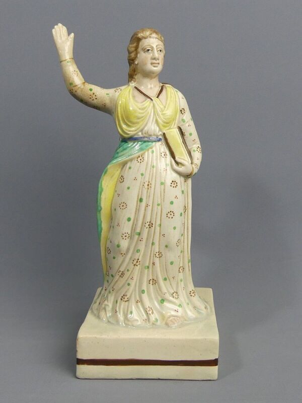 antique Staffordshire, antique Staffordshire figure, pearlware figure, Metis, Myrna Schkolne