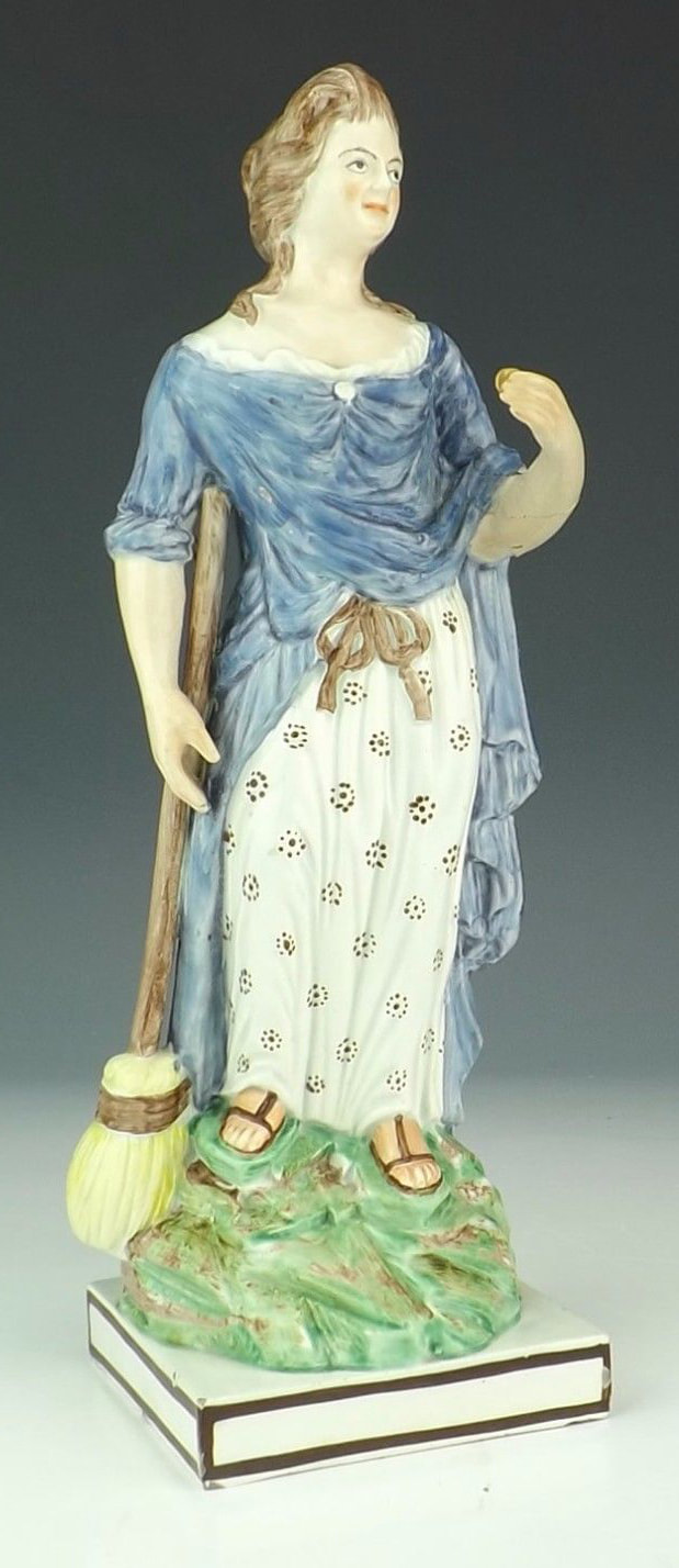 pearlware figure, early Staffordshire pottery, Parable of the Lost Coin, Lost Piece, Myrna Schkolne