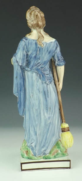 pearlware figure, early Staffordshire pottery, Parable of the Lost Coin, Lost Piece, Myrna Schkolne
