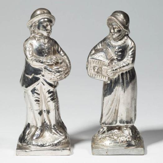 silver luster figure, antique Staffordshire figure, Staffordshire pottery, myrna Schkolne