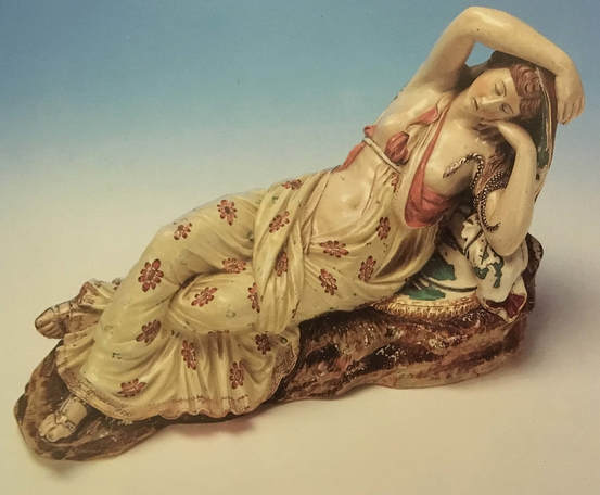 antique Staffordshire pottery, Staffordshire pottery figure, Cleopatra, pearlware figure, antique Staffordshire figure, Myrna Schkolne, Neale & Co.