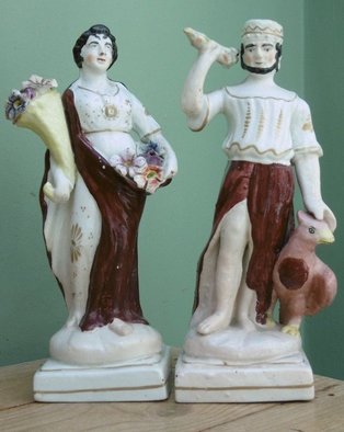 antique Staffordshire pottery, Staffordshire figure, pearlware figure, Myrna Schkolne,