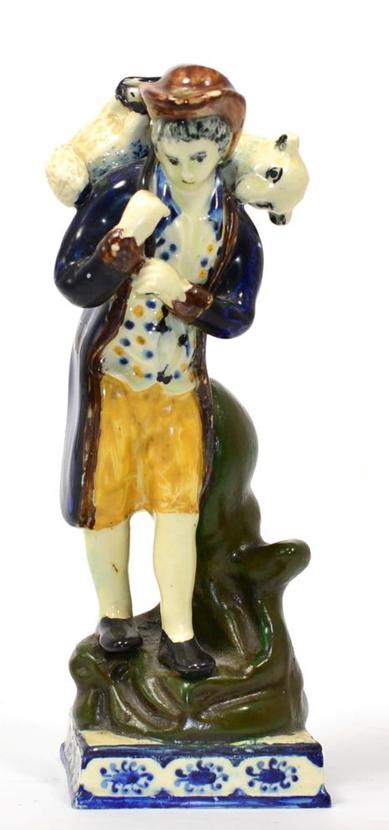 Staffordshire pottery figure, antique Staffordshire, Parable of the Lost Sheep, Picture