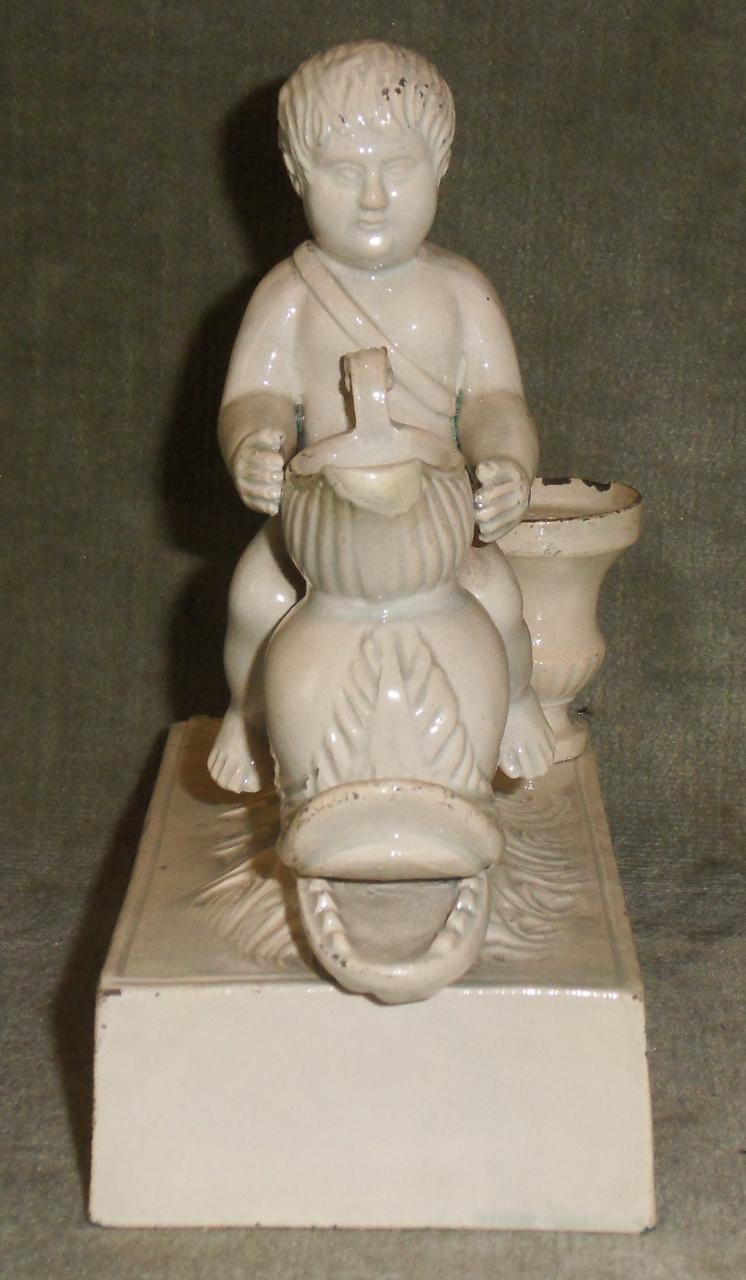 antique Staffordshire figure, Staffordshire pottery, pearlware figure, Staffordshire pottery figure, Myrna Schkolne, cherub