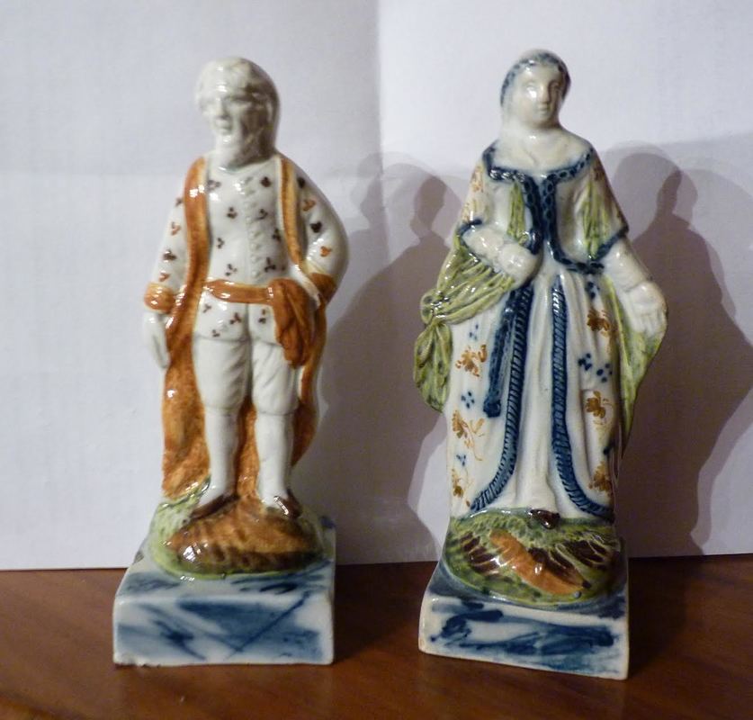 antique Staffordshire pottery figure, pearlware figure, Staffordshire figure, jacob marsh, Myrna Schkolne