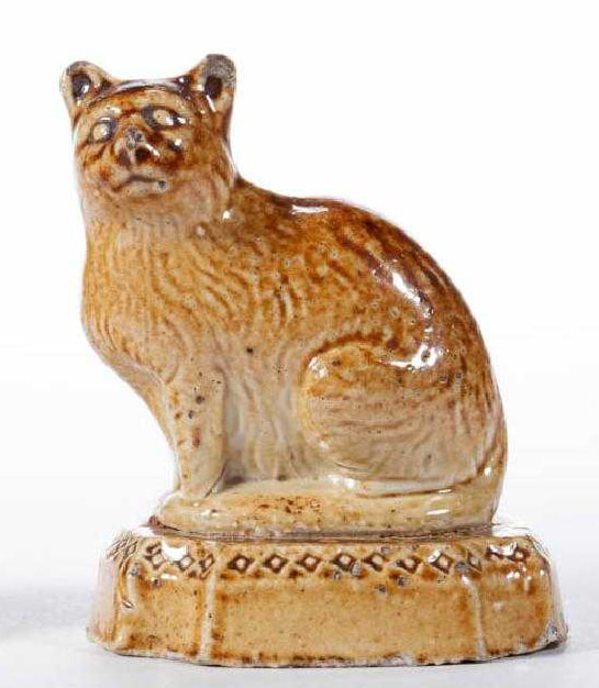 antique Staffordshire pottery, antique Staffordshire cat, stoneware cat, Myrna Schkolne