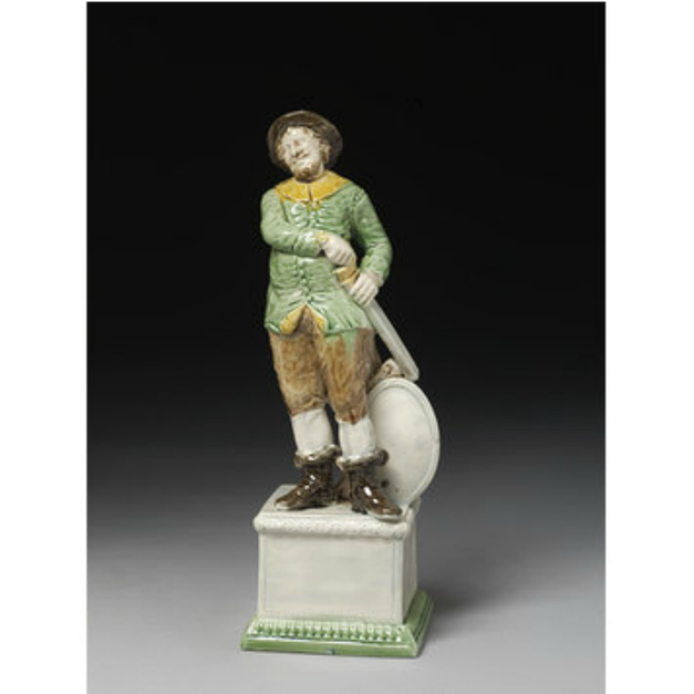 antique Staffordshire pottery, Staffordshire figure, lead glazed figure, pearlware, Admiral von Tromp, Myrna Schkolne, Ralph Wood figure.