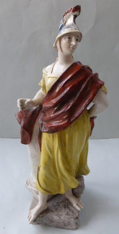antique Staffordshire pottery, Staffordshire figure, pearlware figure, Myrna Schkolne, Minerva