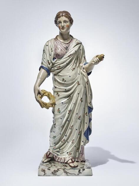 antique Staffordshire figure, Ceres figure, pearlware figure, Ralph Wedgwood pottery, Myrna Schkolne