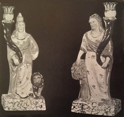 antique Staffordshire, antique Staffordshire figure, pearlware figure, antique pottery, Cybele, Ceres, John Carledge, Myrna Schkolne
