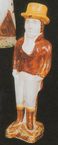 early Staffordshire figure, Paul Pry, Myrna Schkolne